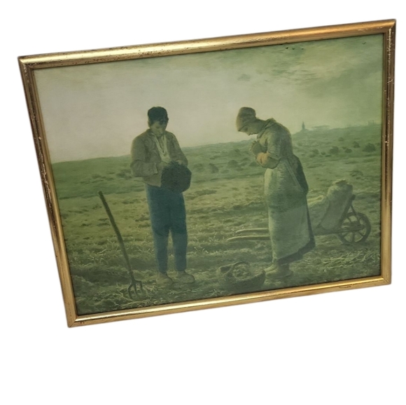 Vintage THE ANGELUS by Jean Francois Millet - EARLY AMERICAN Pastoral Scene Art - Picture 1 of 3